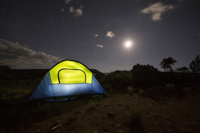 Tent at night
