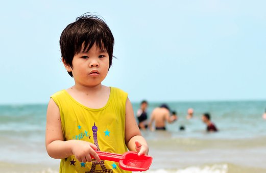 kid on beach
